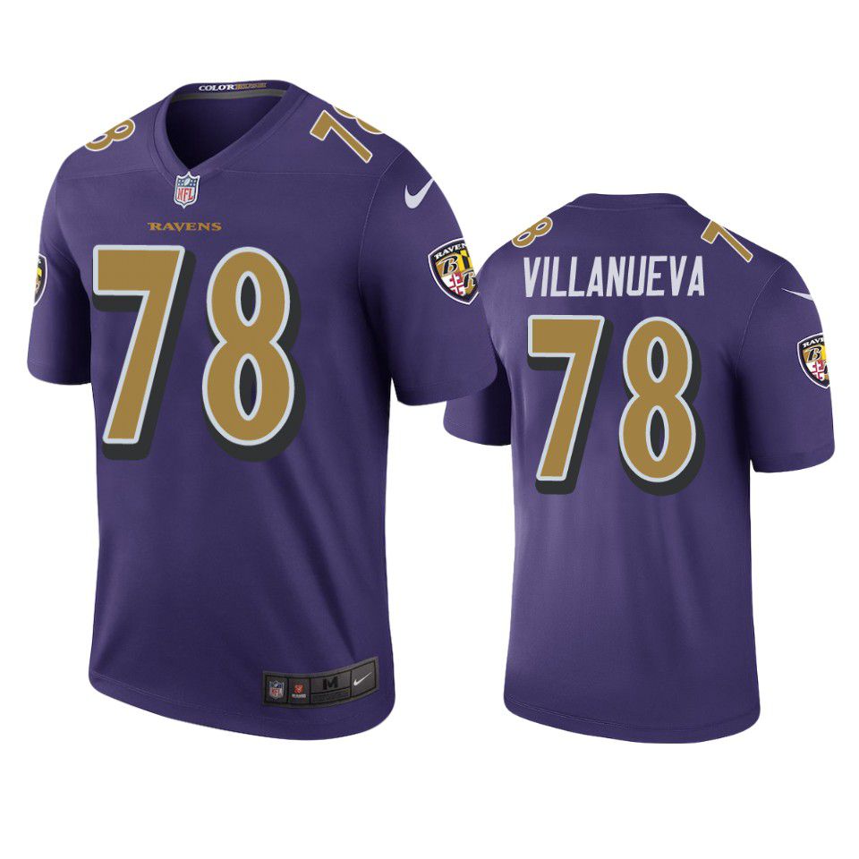 Men Baltimore Ravens 78 Villanueva Nike Purple Color Rush Limited NFL Jersey